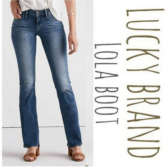 LUCKY BRAND LOLA BOOT DISTRESSED JEANS - Picture 1 of 11